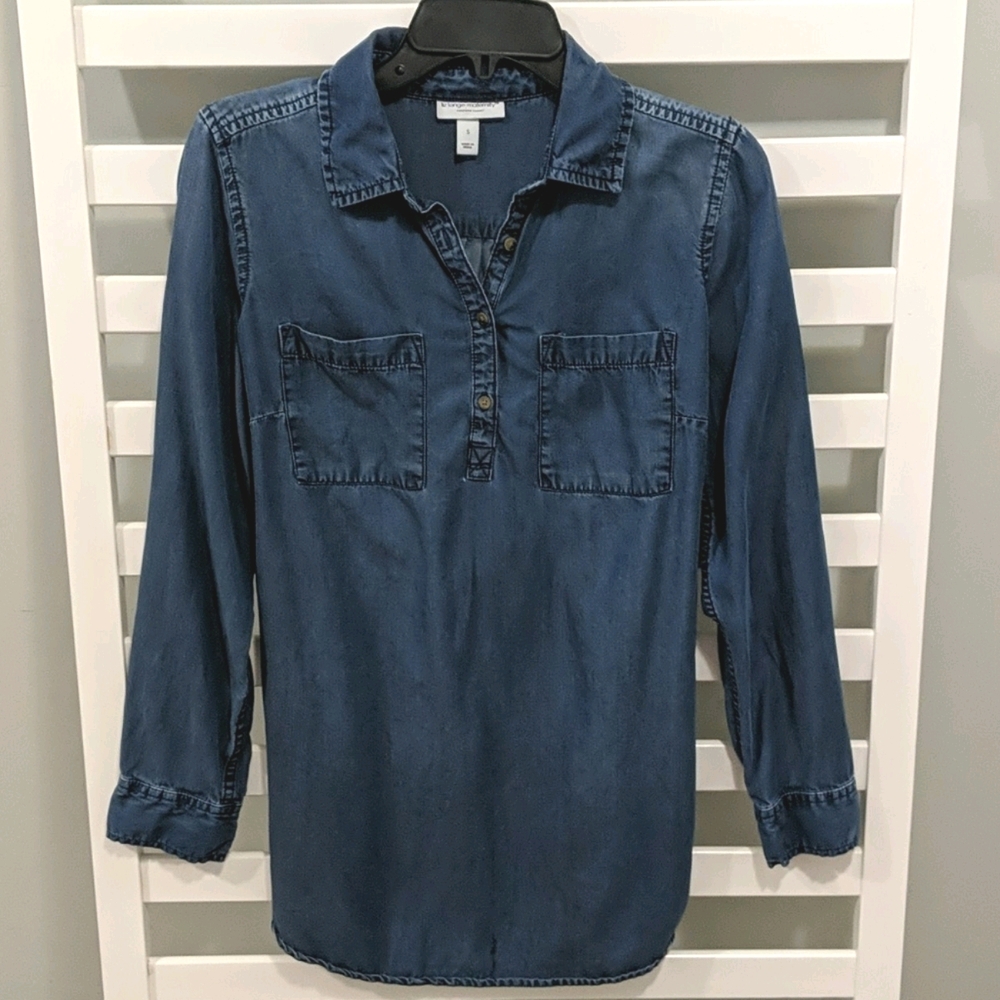 Liz Lange Chambray Maternity Tunic - Size Small